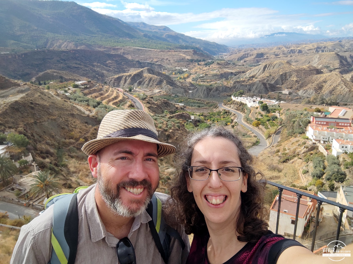 Nosotros en el Mirador de Canjayar (Almería)