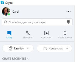 Captura de pantalla Skype para videoconferencias