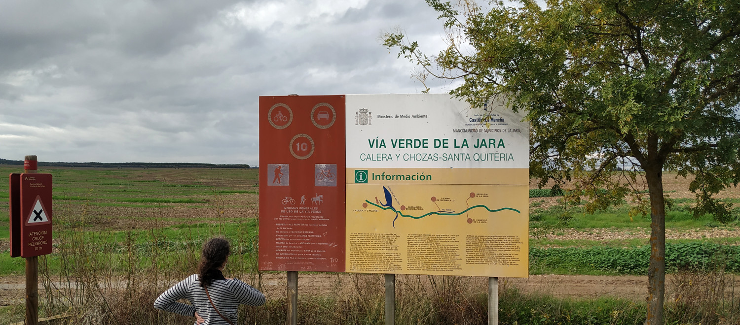 Cartel informativo Vía Verde de La Jara - Estación Silos