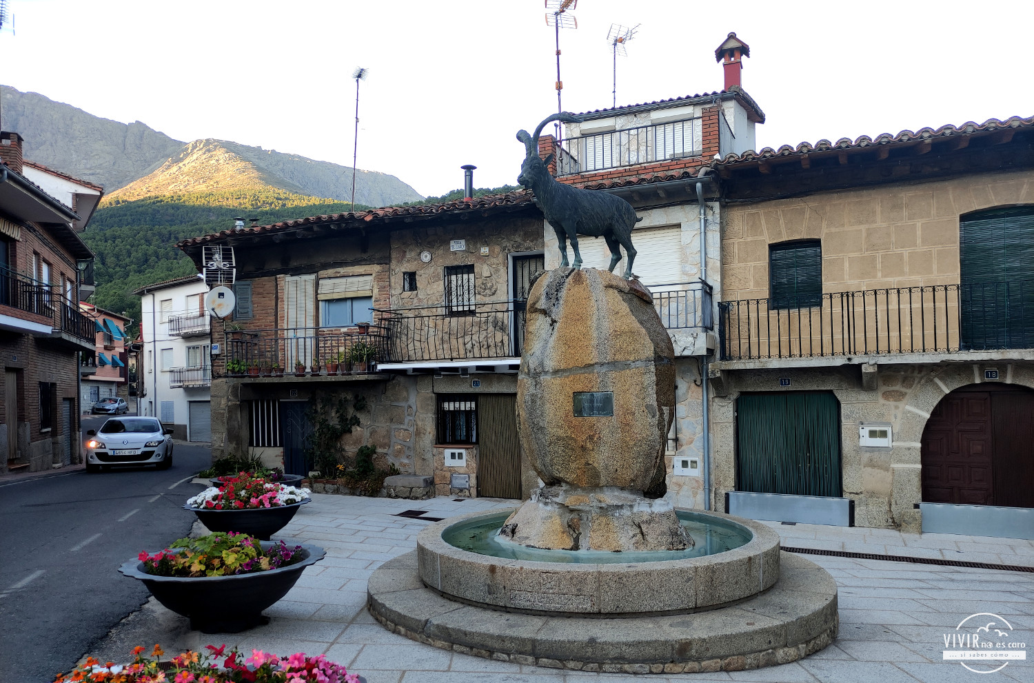 Glorieta con cabra montés en Villarejo del Valle