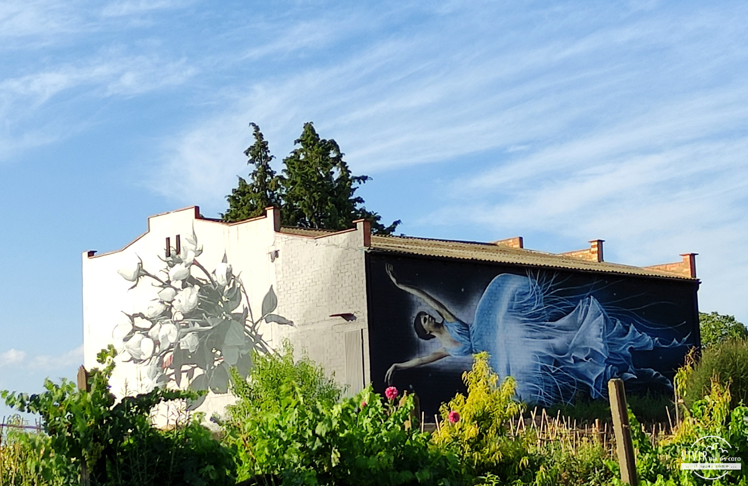 Graffiti de chica medusa en Penelles (Lleida)