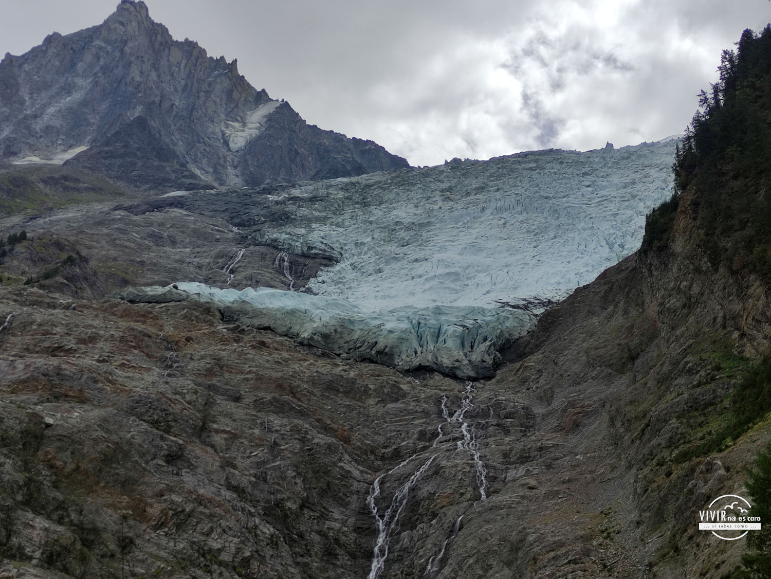 Lengua final del Glaciar de Bossons
