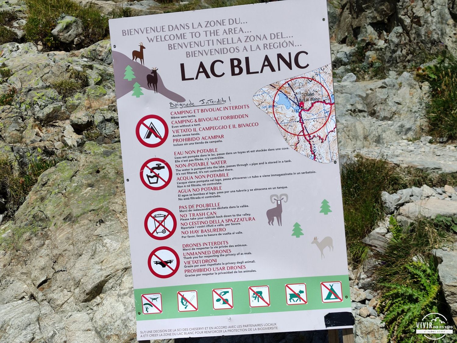 Normas y prohibiciones en la zona del Lac Blanc