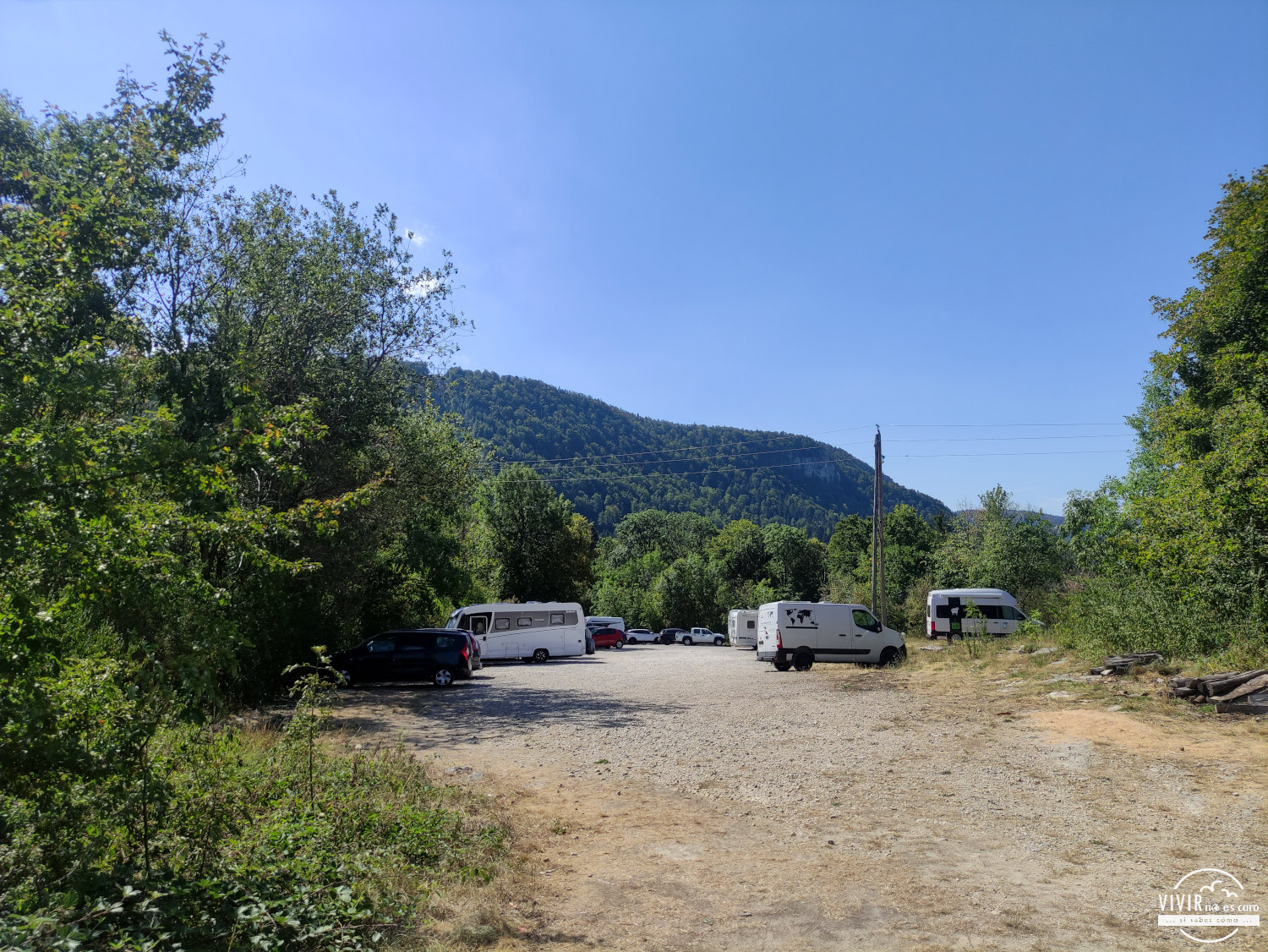 Parking gratuito cerca del Lac d'Ilay (Jura, Francia)