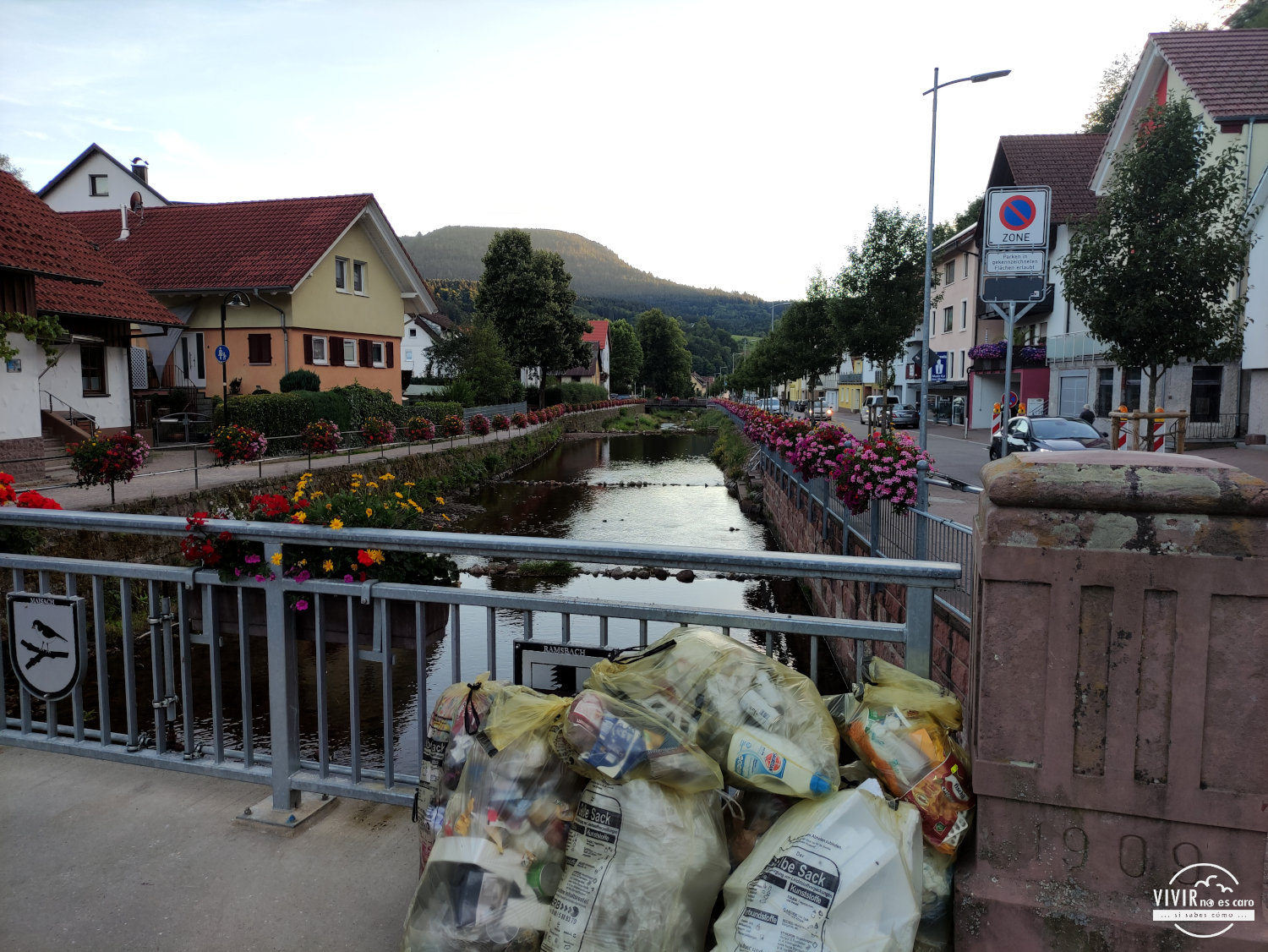 Basura plásticos en la calle en Alemania Oppenau