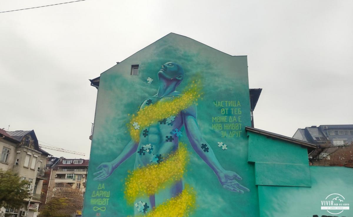 Street art Mural graffiti by JahOne (Sofía, Bulgaria)