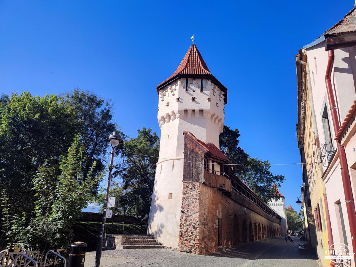 Sibiu medieval: Torre de los carpinteros (Rumanía)