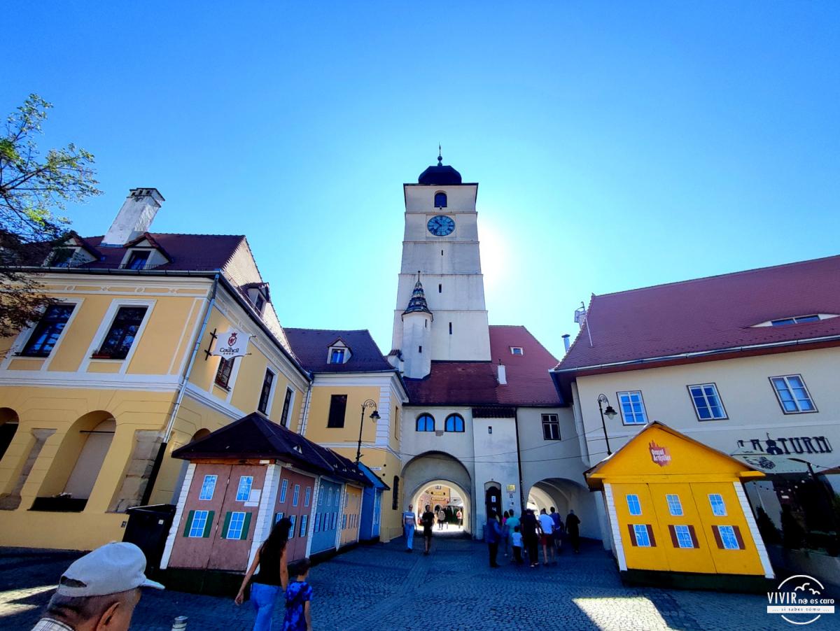 Sibiu medieval: Plaza Mica y Torre del Consejo (Rumanía)