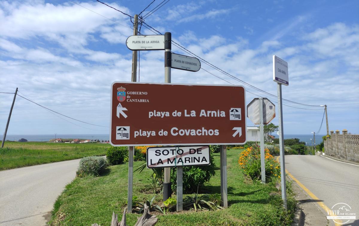 Carretera que une las Playas de Arnía y la Playa de Covachos (Cantabria)