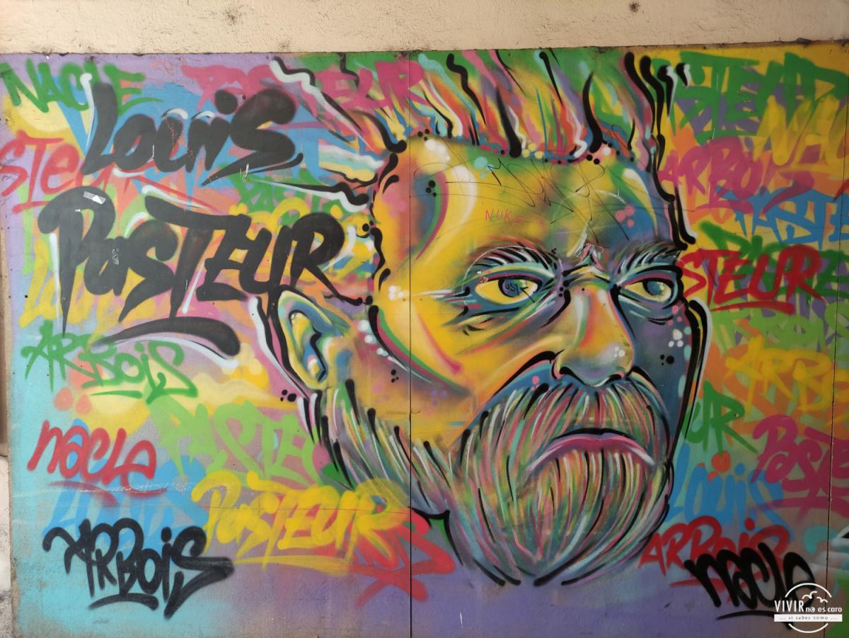 Grafitti de Louis Pasteur en Arbois