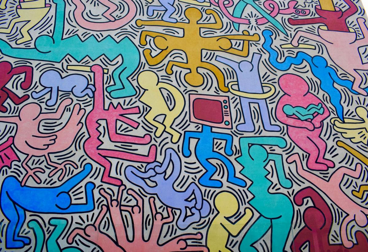 Mural de Keith Haring Tuttomondo en Pisa (Italia)