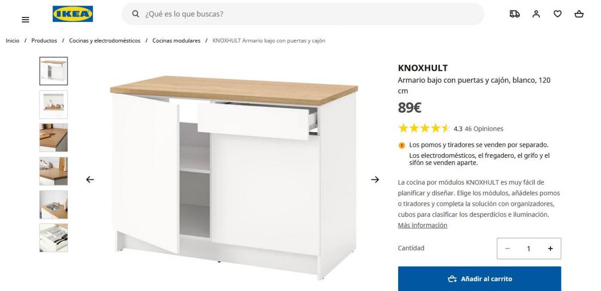 Mueble de cocina de IKEA KNOXHULT en furgoneta camper