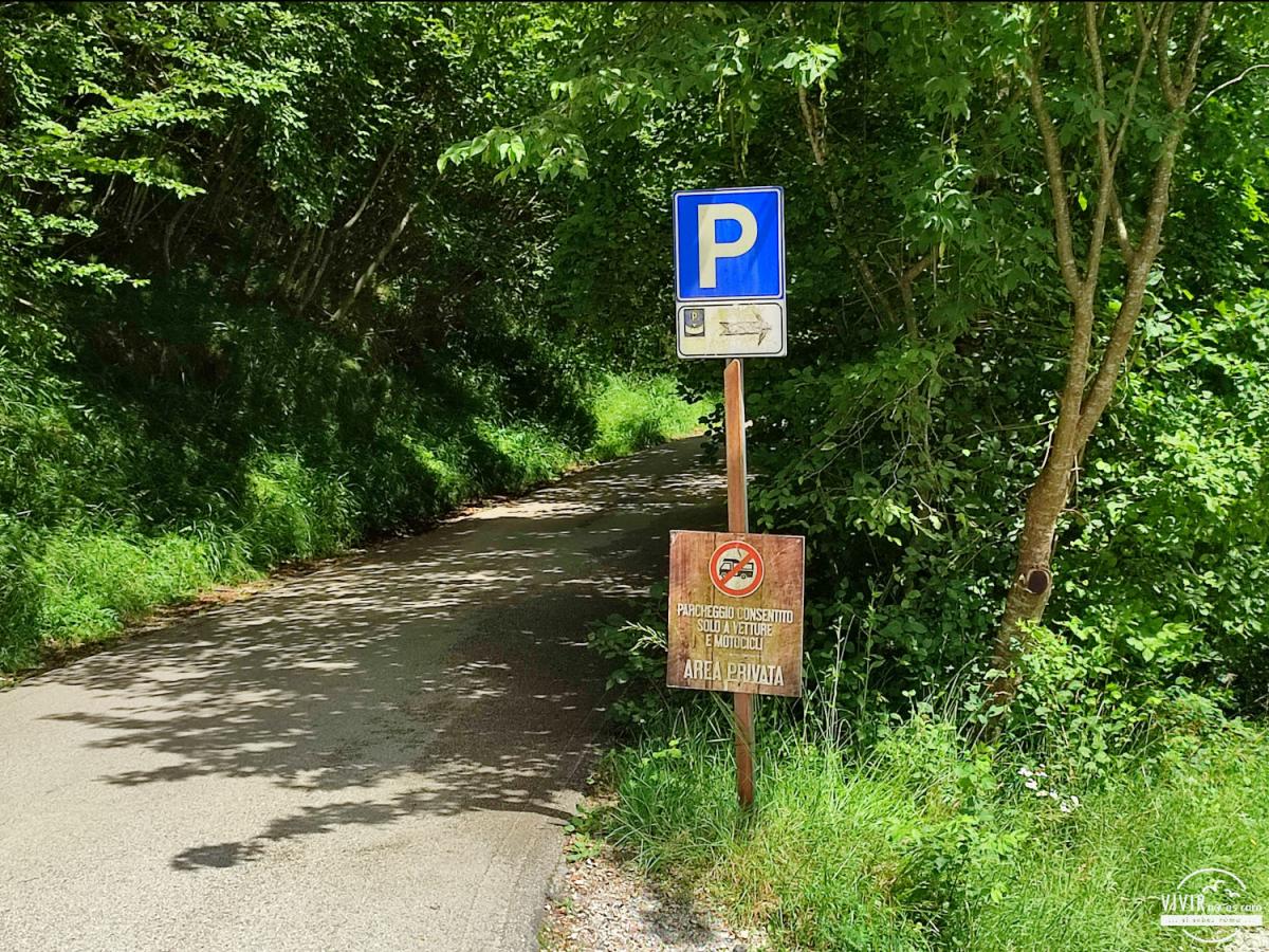 Parking privado prohibido autocaravanas y campers Cadini del Brenton (Italia)