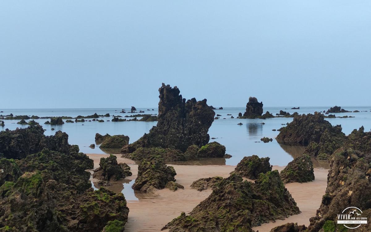 Rocas curiosas en la Playa Trengandin de Noja (Cantabria)