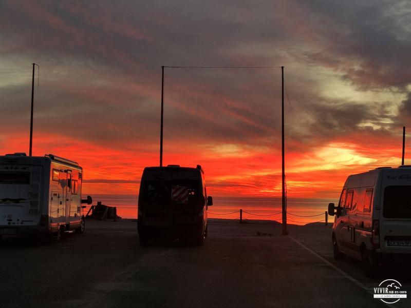 Atardecer en La Fabriquilla en furgoneta camper (Cabo de Gata, Almería)