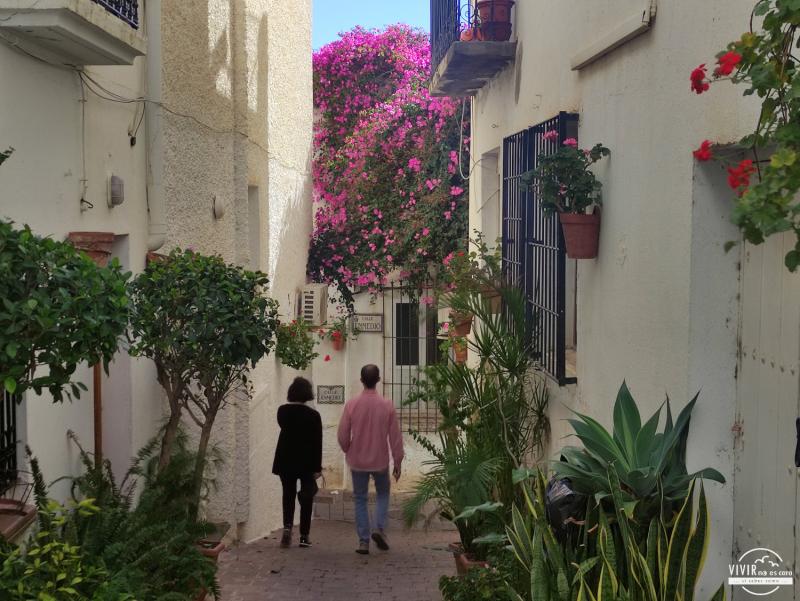 Calle enmedio Mojácar (Almería)