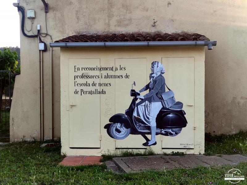 Grafitti Escola de Peratallada en Gerona