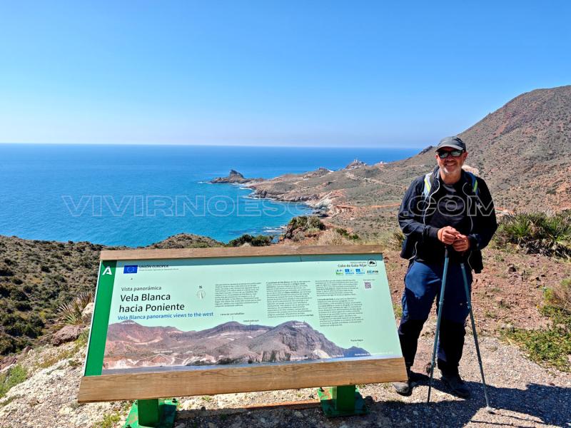 Mirador Vela Blanca a poniente en el Cabo de Gata