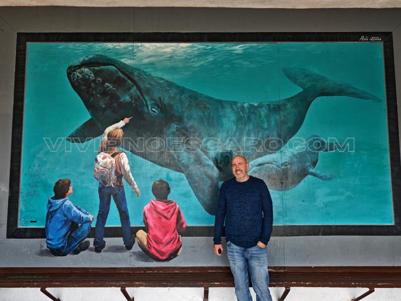Mutriku: mural de ballenas