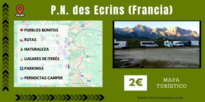 Mapa Parque Nacional des Écrins (Francia)