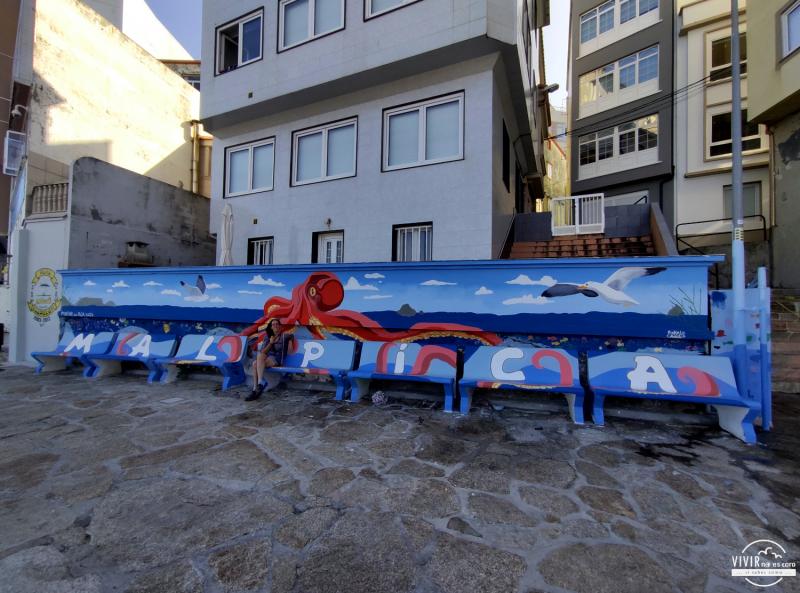Mural pulpo en Malpica (Galicia)
