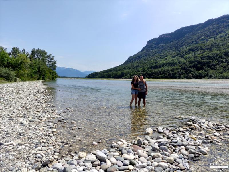Baño junto al río Tagliamento (Údine, Friuli-Venecia Julia, Italia)