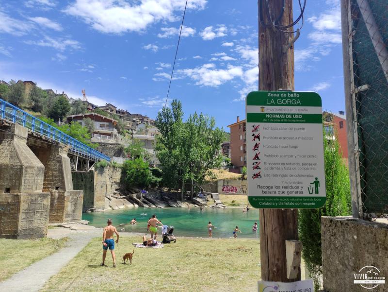 La Gorga de Boltaña. Zona de baño gratuita