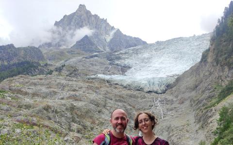 Nosotros en el Glaciar de Bossons (Alpes franceses)
